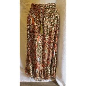 Christian Siriano Maxi Skirt High Low Floral Black Multicolor Size Small